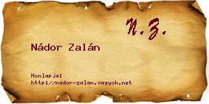 Nádor Zalán névjegykártya
