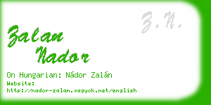 zalan nador business card